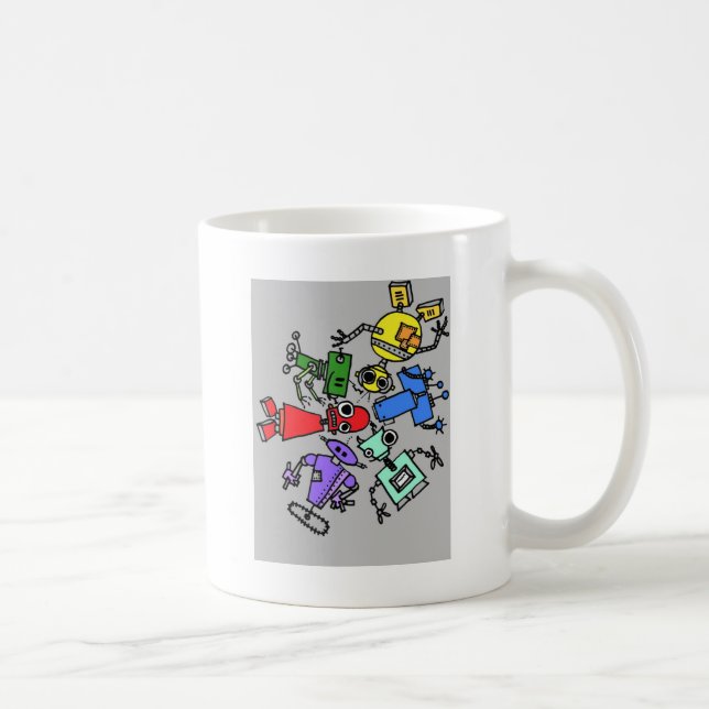 Grupp av robotar 4 kaffemugg (Höger)