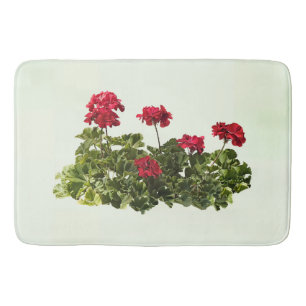Grupp av röda pelargoner badrumsmatta
