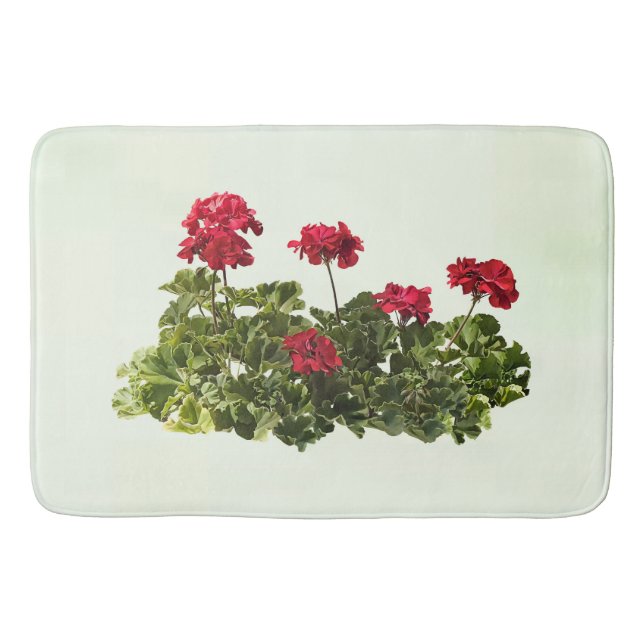 Grupp av röda pelargoner badrumsmatta (Framsidan)