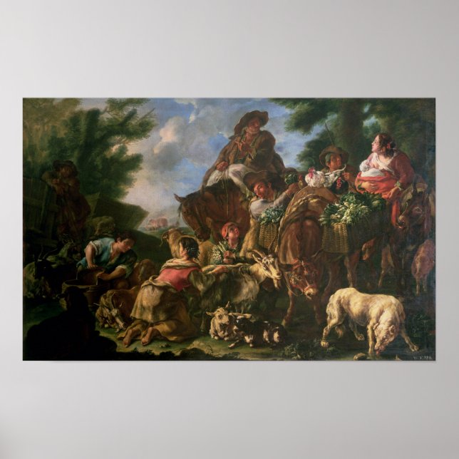 Grupp av shepherds med häst poster (Framsidan)