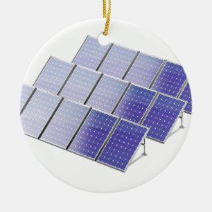 Grupp av sol- paneler julgransprydnad keramik