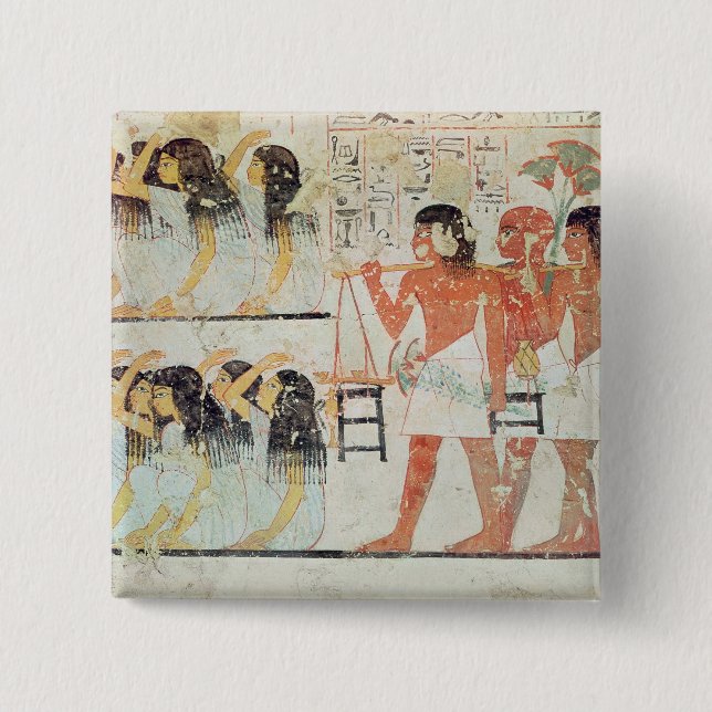 Grupp av sörjanden i den begravnings- processionen knapp (Framsida)