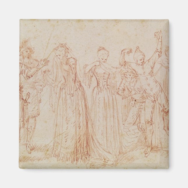 Grupp av Tecknad och tragiska aktörer Magnet (Framsidan)