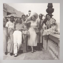 Grupp av vänner i Cannes, 1930-talet