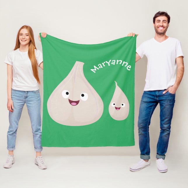 Grupp av vegetabiliska tecknader för gräddvitlök fleecefilt (På plats)