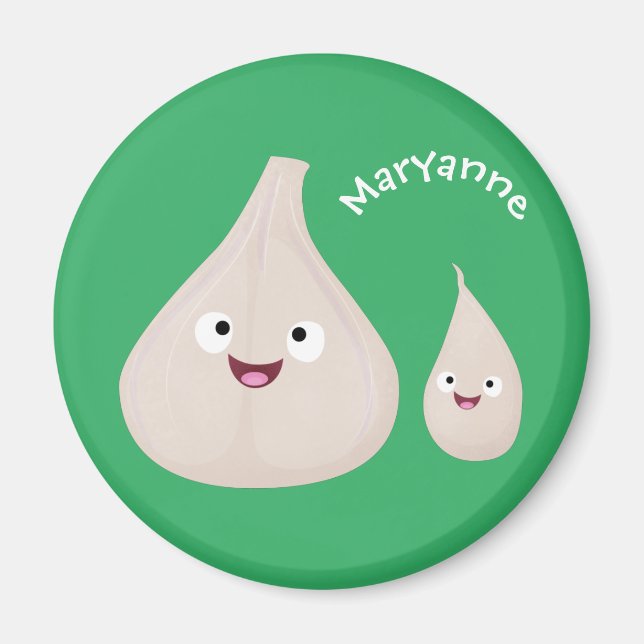 Grupp av vegetabiliska tecknader för gräddvitlök magnet (Framsidan)