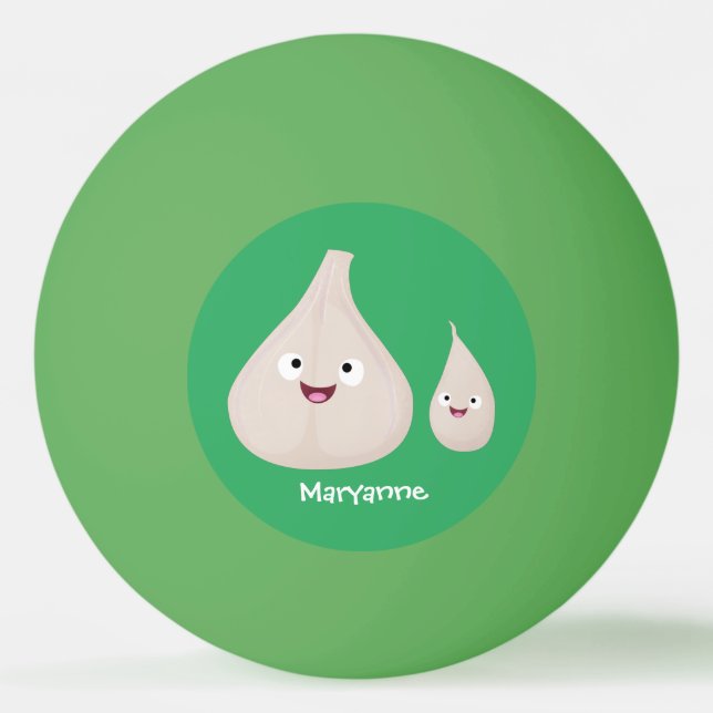 Grupp av vegetabiliska tecknader för gräddvitlök pingisboll (Framsidan)