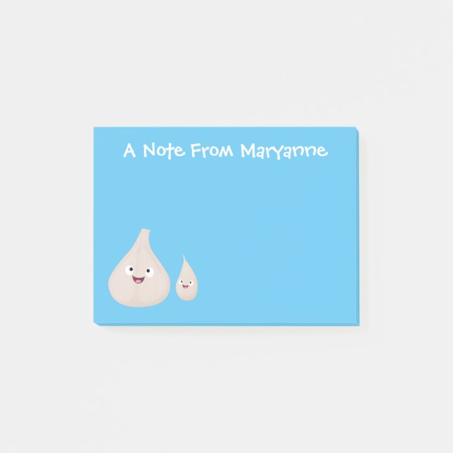 Grupp av vegetabiliska tecknader för gräddvitlök post-it block (Framsida)