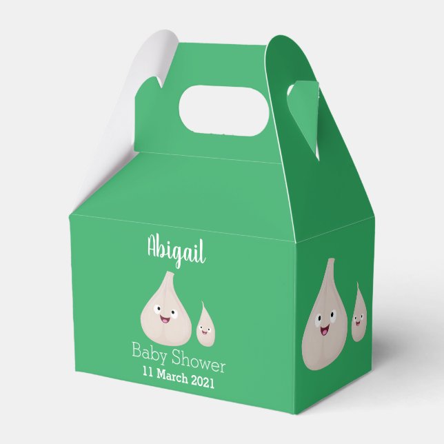 Grupp av vegetabiliska tecknader för gräddvitlök presentaskar (Framsidan Sidan)