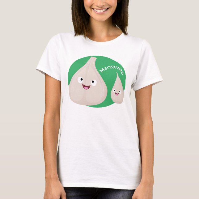 Grupp av vegetabiliska tecknader för gräddvitlök t shirt (Framsida)