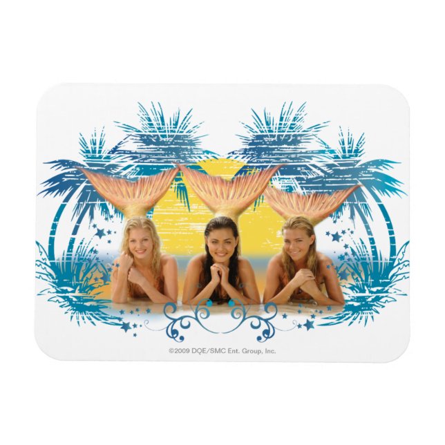 Grupp Blue Handflatan Träd Graphic Magnet (Horisontell)