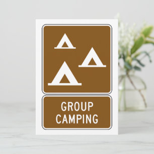 Grupp Camping Skylt Inbjudningar