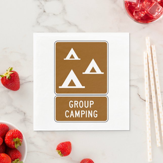 Grupp Camping Skylt Pappersservett (Skapare uppladdad)