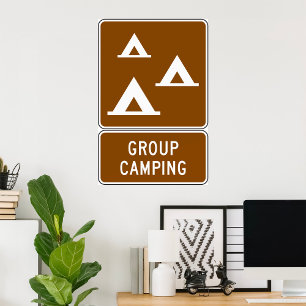 Grupp Camping Skylt Poster