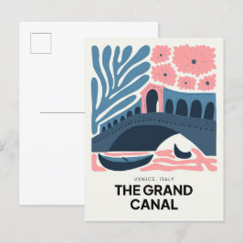 Grupp Canal Venedigs Italien abstrakt blommigt Vykort