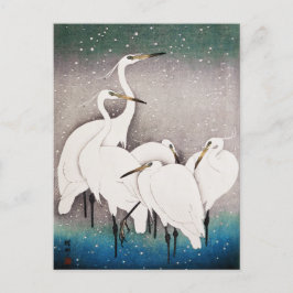 Grupp Egrets, Ohara Koson, Vintage Japansk konst Vykort
