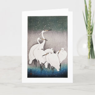 Grupp Egrets - traditionell japansk Helgkort