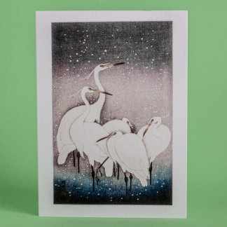 Grupp Egrets - traditionell japansk Kort