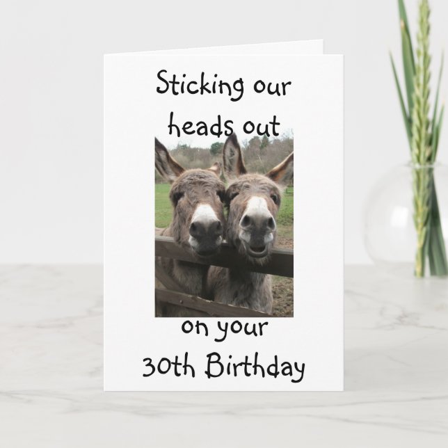 GRUPP ELLER COUPLE DONKEY LYCKLIG 30:e BRITHDAY Kort (Framsida)