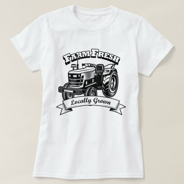 Grupp färsk lokalt odlad t shirt (Design framsida)