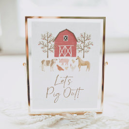 Grupp-Födelsedagsfest Låt oss utloggning för Gris Poster