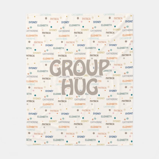 Grupp Hug Många 3-4 Namn, visa god sympati Fleecefilt (Framsidan)