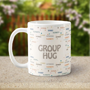 Grupp Hug Många 3-4 Namn, visa god sympati Kaffemugg