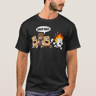 Grupp Hug Marshmallow Läggereld Smores Rolig Campi T Shirt