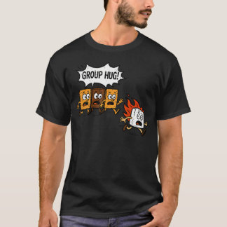 Grupp Hug Marshmallow Rolig Campfire Smores Campin T Shirt