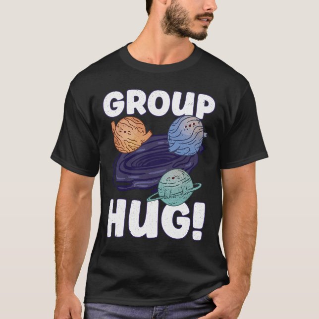 Grupp Hug! - Svart Hål rymdastronomi T Shirt (Framsida)