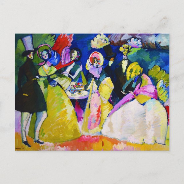 Grupp i Crinolines av Wassily Kandinsky Vykort (Framsida)