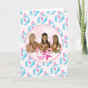 Grupp i Rosa Bubble Kort