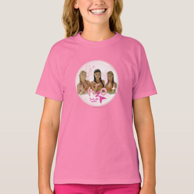 Grupp i Rosa Bubble Tee Shirt (Framsida)