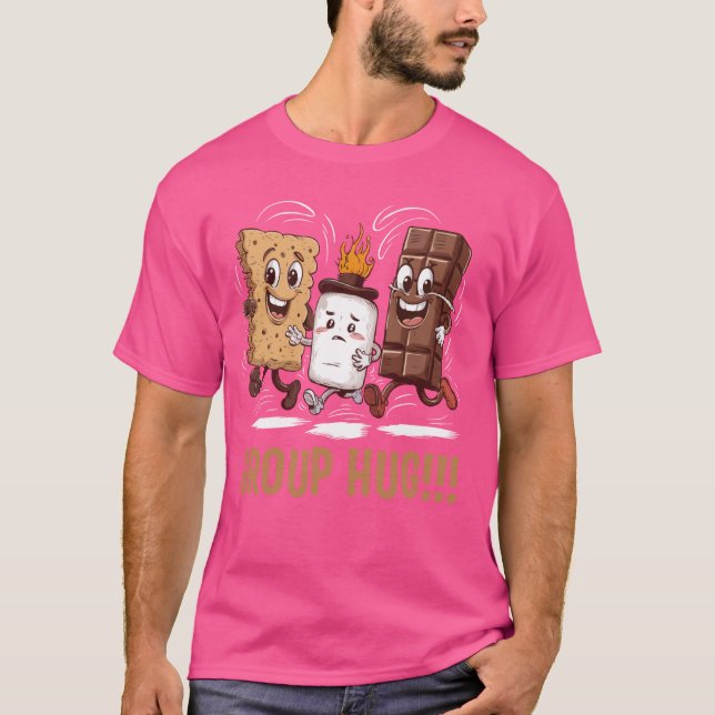 Grupp Knuff S'mores Marshmallow Choklad Camping Ca T Shirt (Framsida)