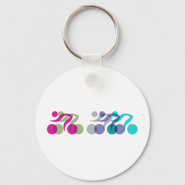 Grupp med Biker Nyckelring (Framsida)