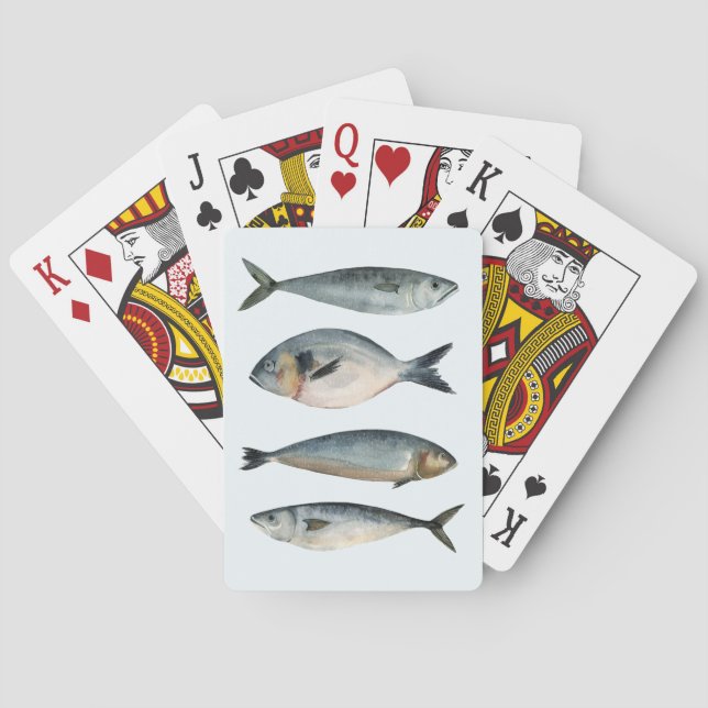 Grupp med fyra fiskar casinokort (Baksidan)