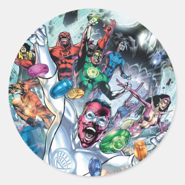 Grupp med Ringar Runt Klistermärke (Framsida)