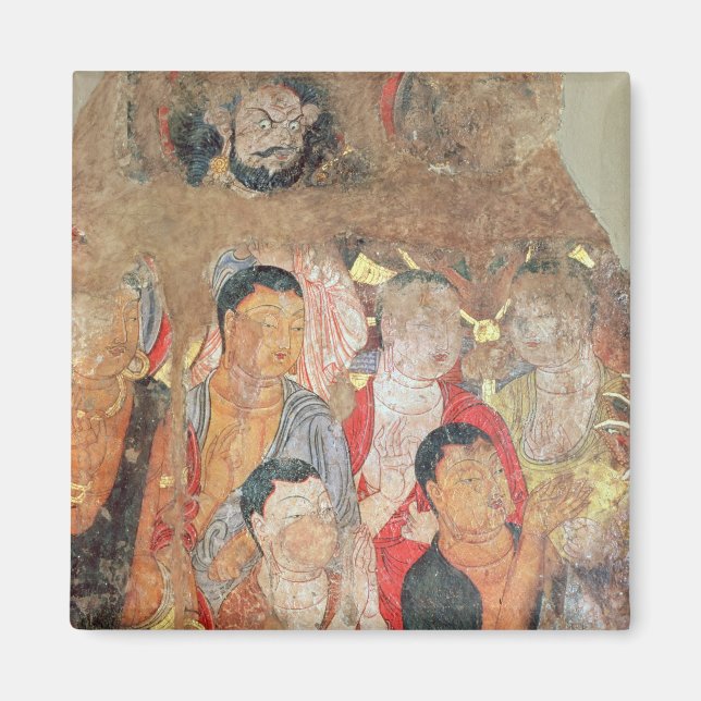 Grupp munk och Buddha Magnet (Framsidan)
