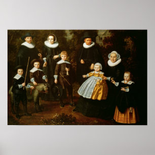 Grupp porträtt i tre generation av ett poster