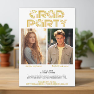 Grupp Studenten Firande - Party Inbjudningar