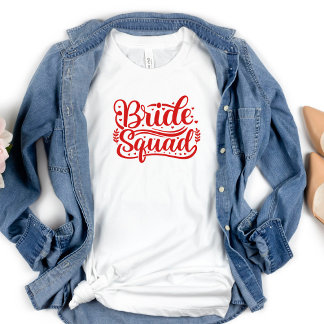 Grupp Systerbrud Brudgäng Röda Bokstäver T Shirt