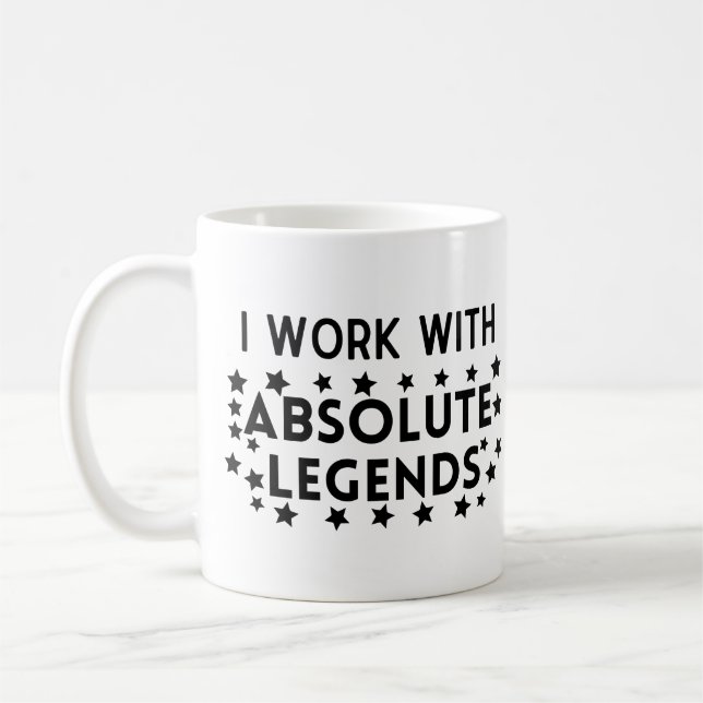 Grupparbete jag arbetar med absoluta legender kaffemugg (Vänster)