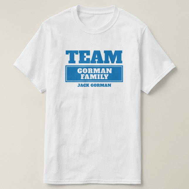 Gruppblått personlig eller gruppt-shirt tröja (Design framsida)