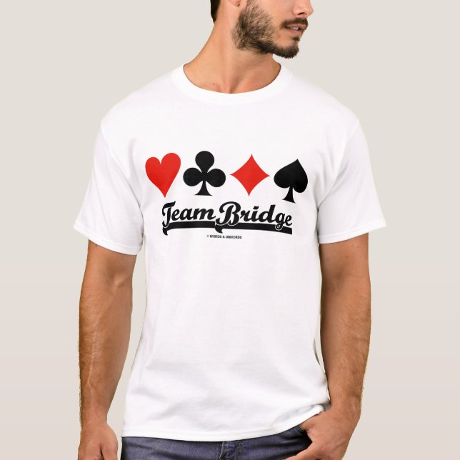 Gruppbrygga med fyra kort Kostym Tee Shirt (Framsida)