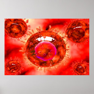 Gruppen av viruset H5N1 med glas- beskådar 1 Poster