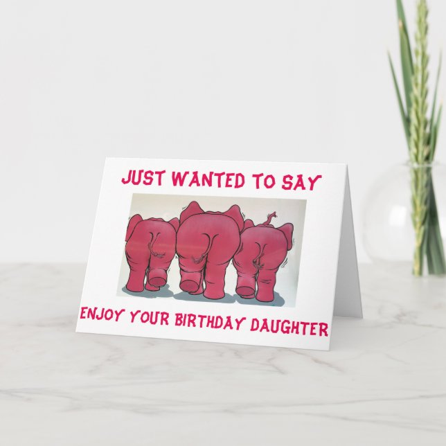 GRUPPEN ROSA ELEPHANTS GRATTIS PÅ FÖDELSEDAGEN DAU KORT (Framsida)