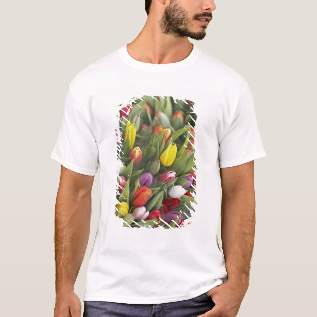 Grupper av färgrika tulpan t-shirt (Framsida)