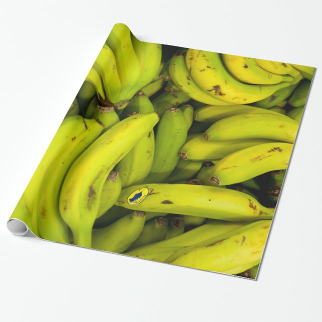 Grupper av gröna bananer presentpapper (Utrullad)