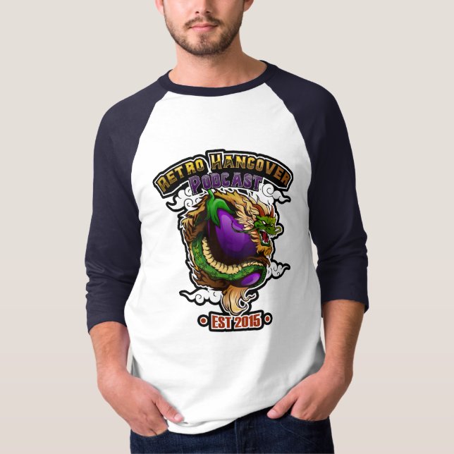 Gruppera Eggplant Dragon 3/4 Sleeve Raglan Tee (Framsida)