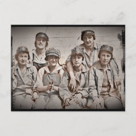 Gruppera varvsarbetare på Wharf Vykort